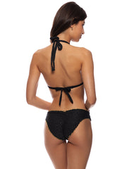 Luli Fama: Triangle Halter-Seamless Ruched Back Bikini (L83573P-001-L83552P-001)