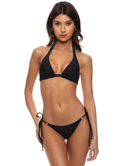 Luli Fama: Triangle Halter-Ring Seamless Tie Side Bikini (L83573P-001-L835J03-001)