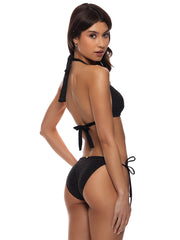 Luli Fama: Triangle Halter-Ring Seamless Tie Side Bikini (L83573P-001-L835J03-001)
