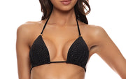 Ring Seamless Triangle-Ring Seamless Ruched Back Tie Side Bikini