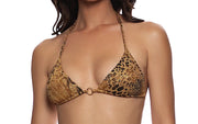 Ring Seamless Triangle-Seamless Ruched Back Tie Side Bikini