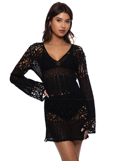 Luli Fama: Long Sleeve Short Dress (L850G75-001)
