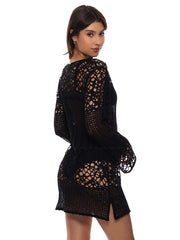Luli Fama: Long Sleeve Short Dress (L850G75-001)