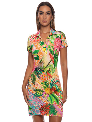 Luli Fama: Short Sleeve Blouse Dress (L842H80-111)