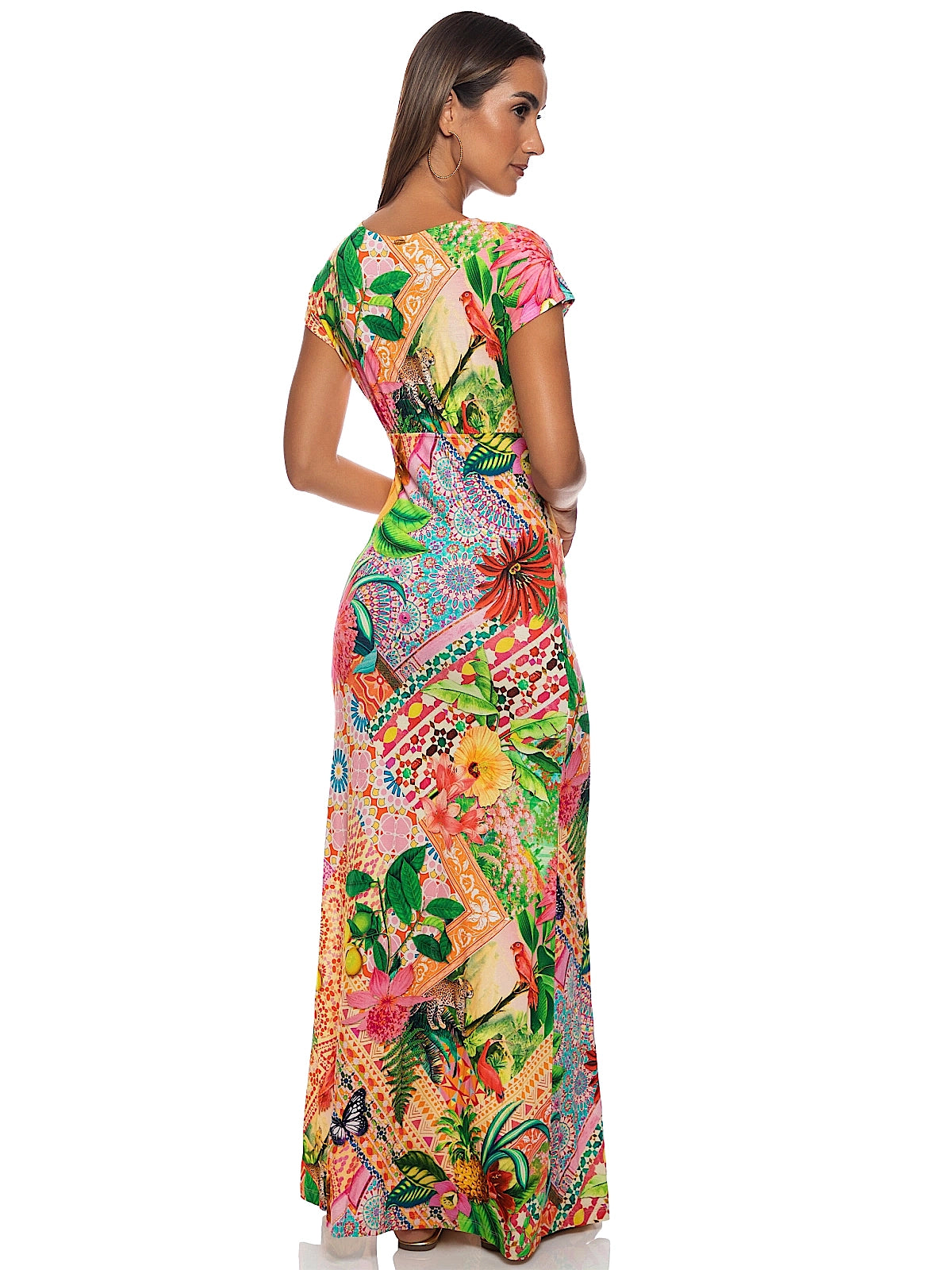 Luli Fama: Cap Sleeve Long Dress (L842G92-111)