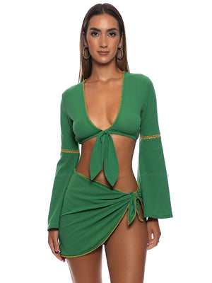 Luli Fama: Luxe Stitch Sarong Mini Skirt (L010B59-426)