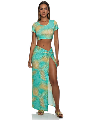 Luli Fama: Crop-Twist Front Skirt (L841I61-111-L841I62-111)