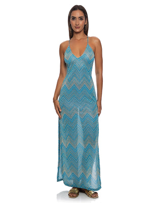 Luli Fama: Cross Back Long Dress (L846I93-11B)
