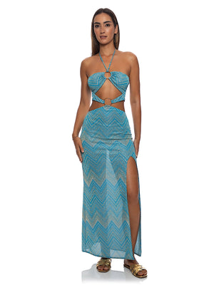 Luli Fama: Double Loop Bandeau Long Dress (L846B74-11B)