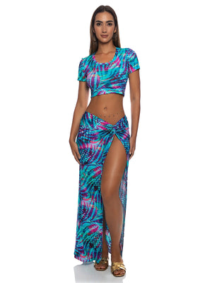 Luli Fama: Crop-Twist Front Skirt (L845I61-111-L845I62-111)