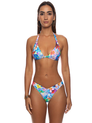 Luli Fama: Triangle Halter-Ruched Front Bikini (L85173P-111-L851G39-111)