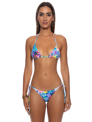 Luli Fama: Seamless Triangle-Seamless Ruched Back Tie Side (L85121C-111-L8512PC-111)