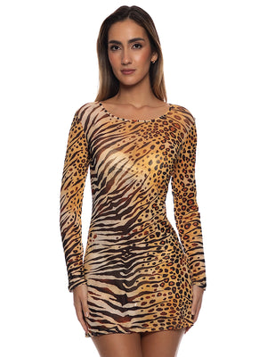 Luli Fama: Long Sleeve Short Dress (L876B86-111)