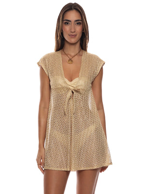 Luli Fama: V-Neck Tie Cover-Up (L884Q82-014)