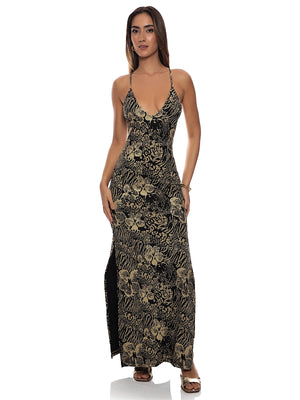 Luli Fama: Cross Back Long Dress (L889S93-050)