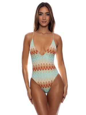 Luli Fama: Deep V One-Piece (L88133W-111)