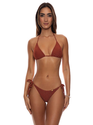 Luli Fama: Seamless Triangle-Seamless Ruched Back Tie Side Bikini (L88321P-237-L88302P-237)