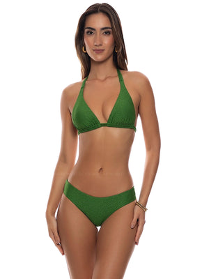Luli Fama: Triangle Halter-Seamless Ruched Back Bikini (L83573P-048-L83552P-048)