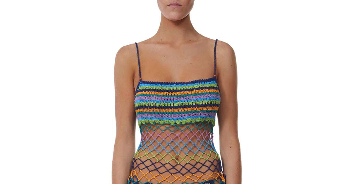 it's now cool crochet dress It's Now Cool cactus crochet mini beach dress in brown