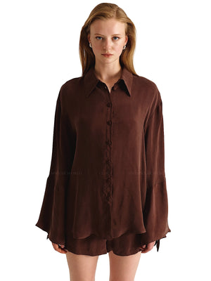 Maliluha: Rita Shirt-Rita Short (SS26SHIRT02BROWN-SS26SHORT01BROWN)