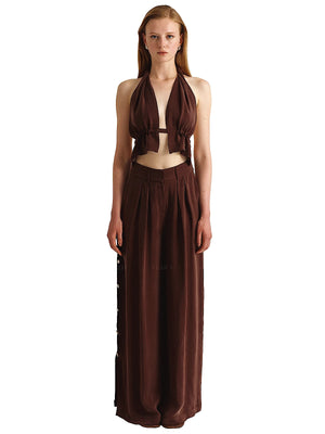 Maliluha: Lena-Lena Pant (SS26TOP02BROWN-SS26PANT02BROWN)