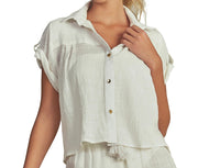 Cropped Shirt-Ruffle Short