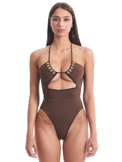 Seashell: Scarlett One Piece (WT0082_SS-CACAO)