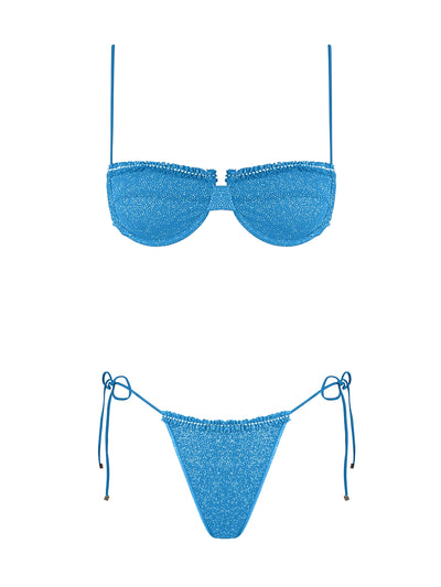 Seashell: Negin Balconette-Luma Bikini (WT0010_SS-TURQ-WT0011_SS-TURQUOISE)