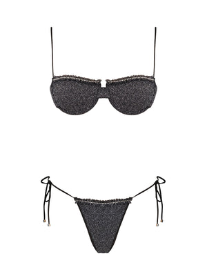 Seashell: Negin Balconette-Luma Bikini (WT0010_SS-BLACK-WT0011_SS-BLACK)