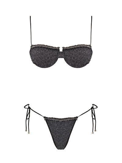 Seashell: Negin Balconette-Luma Bikini (WT0010_SS-BLACK-WT0011_SS-BLACK)