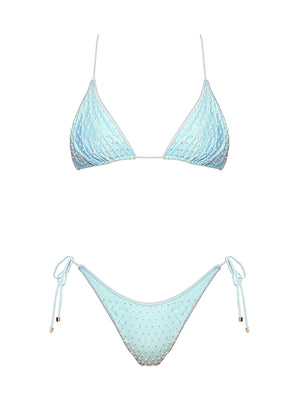 Seashell: Daisy Triangle-Tie Side Bikini (WT0071_SS-BLUE)