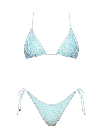 Seashell: Daisy Triangle-Tie Side Bikini (WT0071_SS-BLUE)