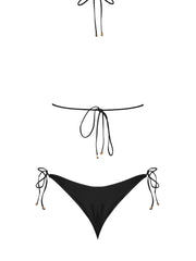 Seashell: Daisy Triangle-Tie Side Bikini (WT0071_SS-BLACK)