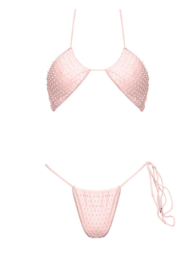 Seashell: Amelie Halter-Amelie Tie Side Bikini (WT0005_SS-PINK)