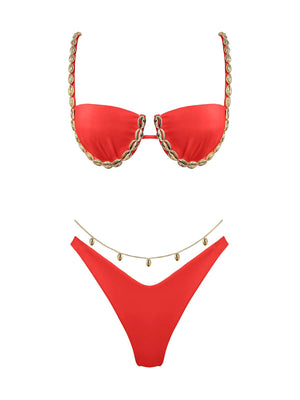 Seashell: Colette-Alana Bikini (WT0035-SS-FIRE-WT0036-SS-FIRE)