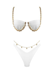 Seashell: Colette-Alana Bikini (WT0035-SS-WHITE-WT0036-SS-WHITE)