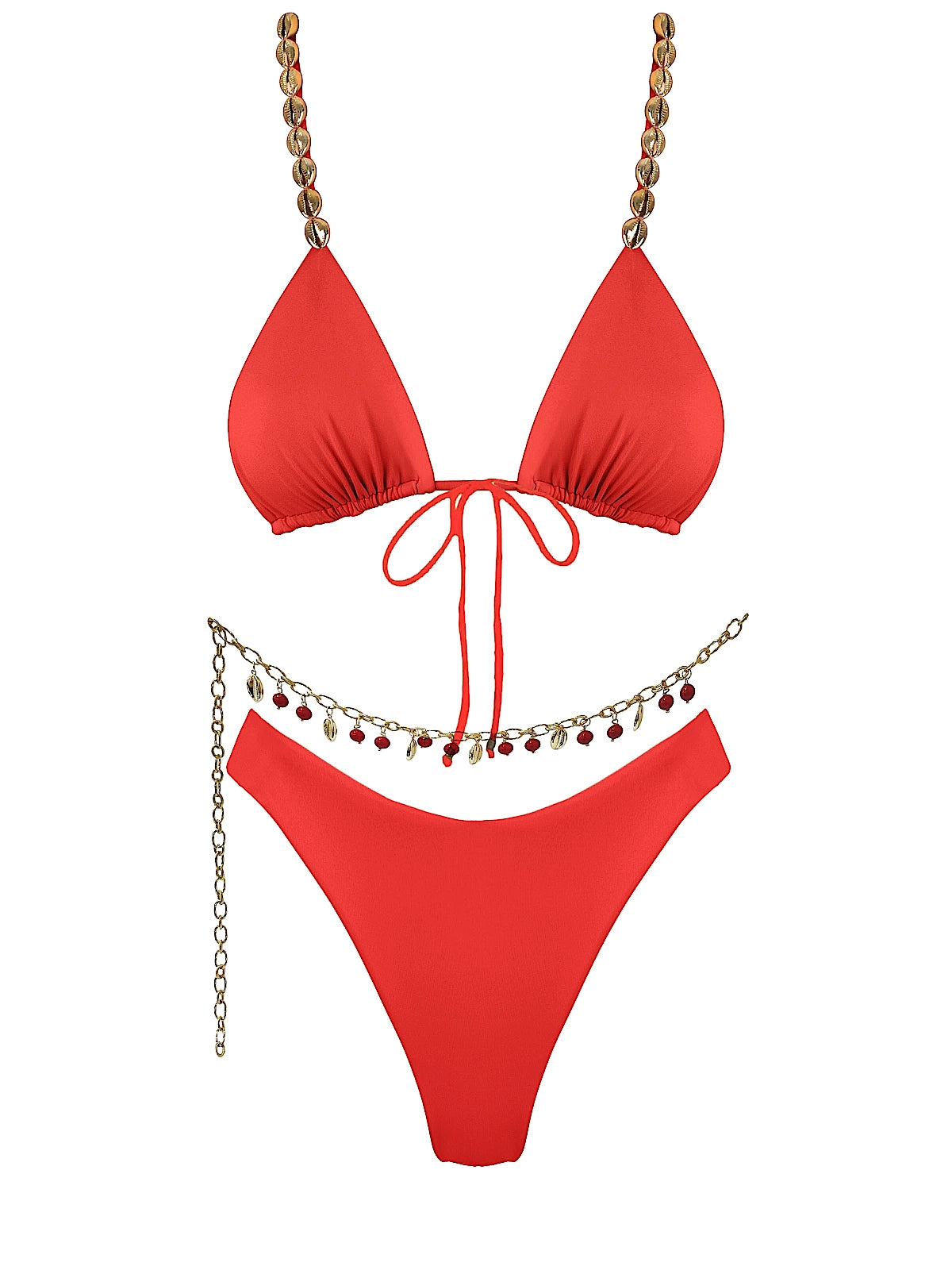 Seashell: Zuri Triangle-Electra Bikini (WT211-FIRE-WT212-FIRE)