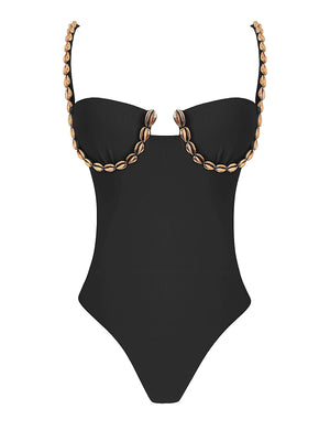 Seashell: Sidney Balconette One-Piece (WT202-BLK)