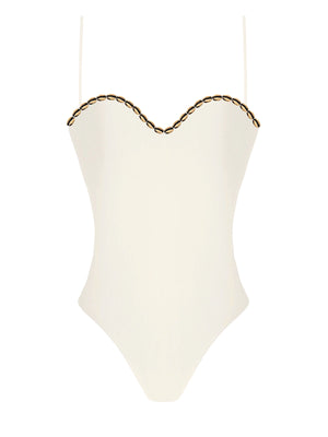 Seashell: Katerin Balconette One-Piece Swimsuit (WT264-LATTE)