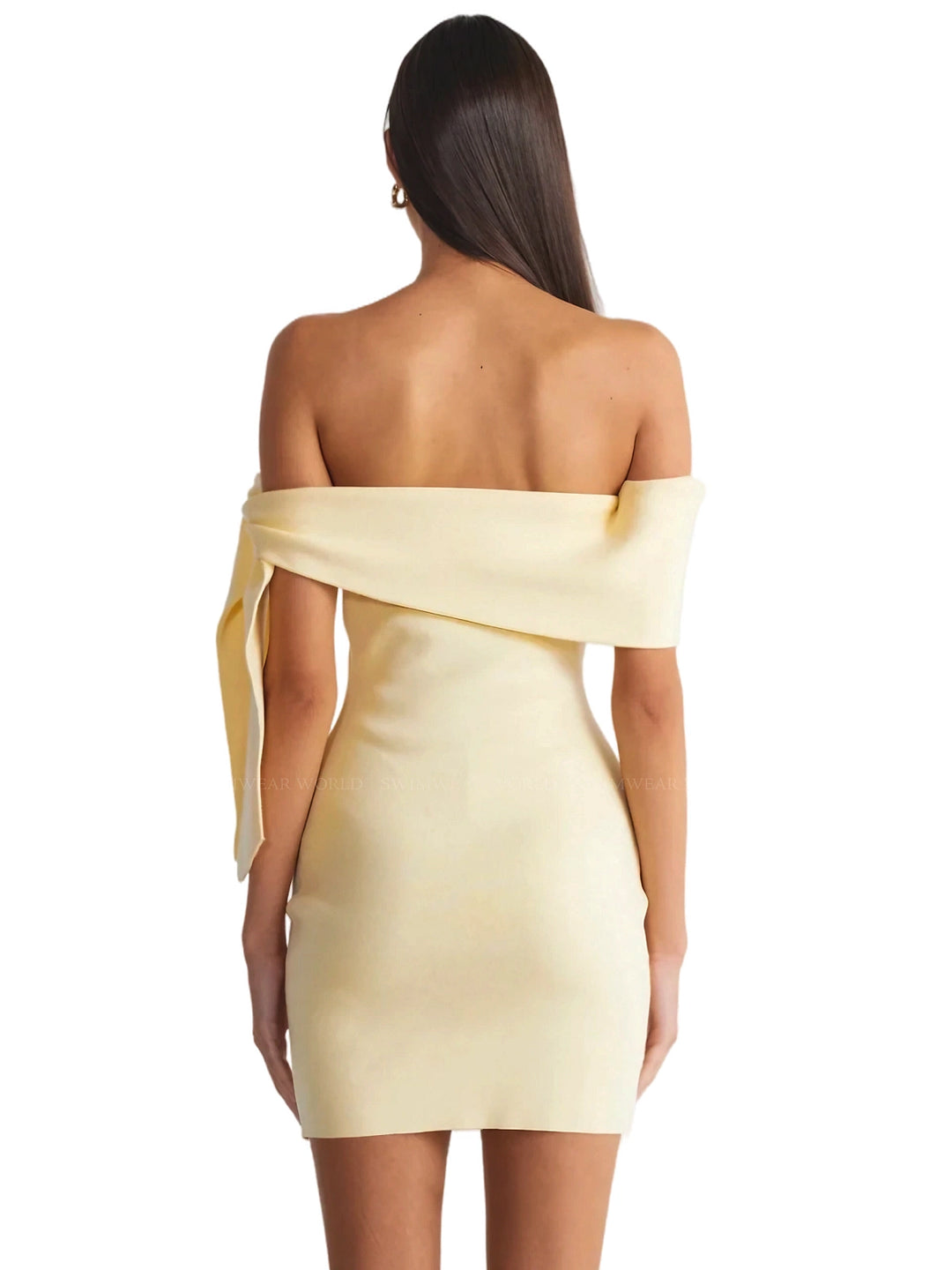 jaymes mini dress Jaymes Square Neck Empire Mini Dress-Yellow Medium