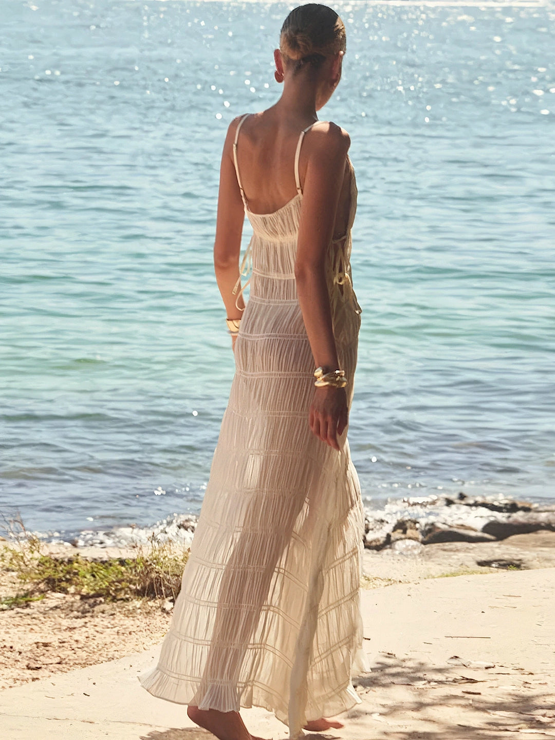 SNDYS: La Louisiane Maxi Dress (SDF831-SHELL) – Swimwear World