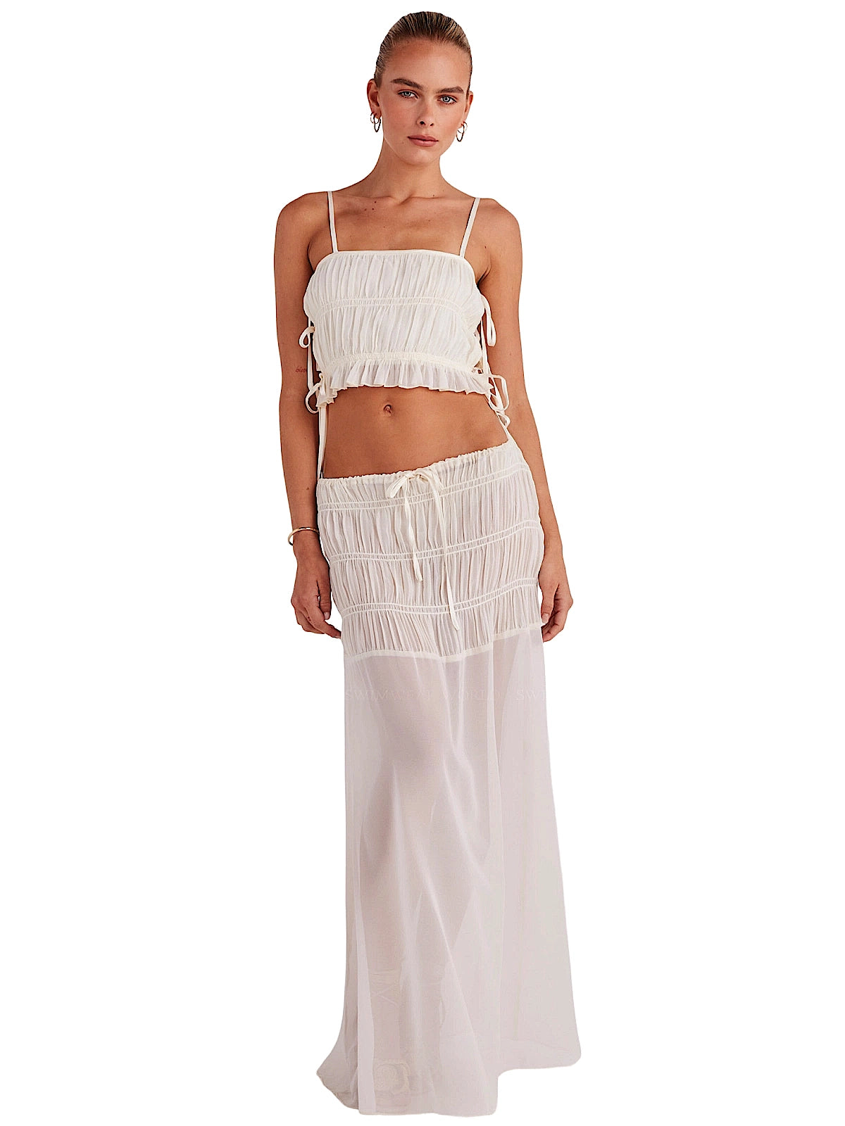 SNDYS: La Louisiane-La Louisiane Maxi Skirt (SFT831-SHELL-SFSK831-SHELL)
