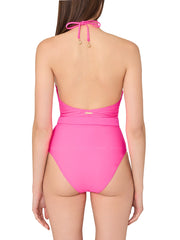 Milly: Ruched Halter One Piece (18VW51-PNK)