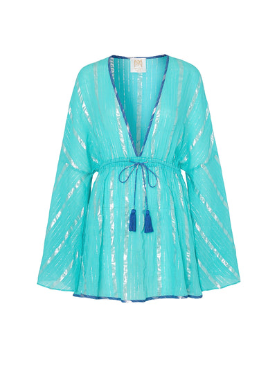 Milly: Olympia Lurex Stripe Cover Up (86VD03-BLUE)