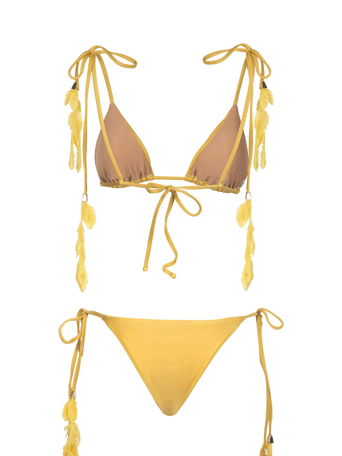 Isabel Beachwear: Plumage Bikini (PLUMAGET-YLLW-PLUMAGEB-YLLW)