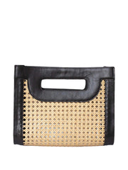 Jelavu: Venice Medium Cane Leather Clutch (JELB_VENICEMED-BLK)