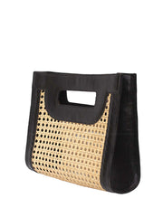 Jelavu: Venice Medium Cane Leather Clutch (JELB_VENICEMED-BLK)