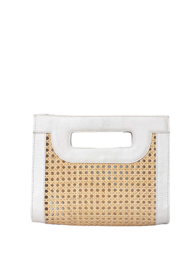 Jelavu: Venice Medium Cane Leather Clutch (JELB-VENICEMED-WHT)