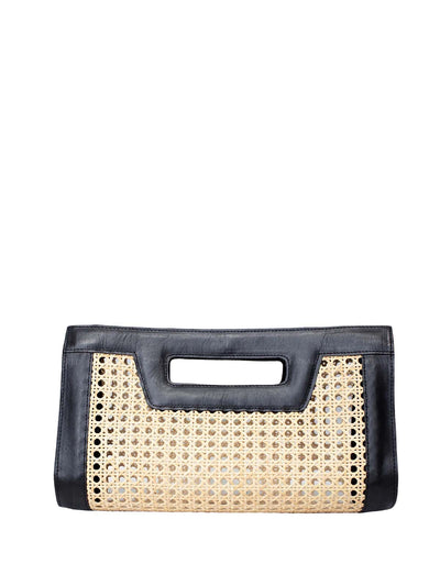 Jelavu: Venice Long Cane Leather Clutch (JELB-VENICEL-BLK)