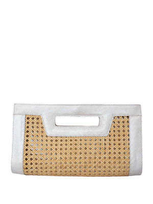 Jelavu: Venice Long Cane Leather Clutch (JELB-VENICEL-WHT)